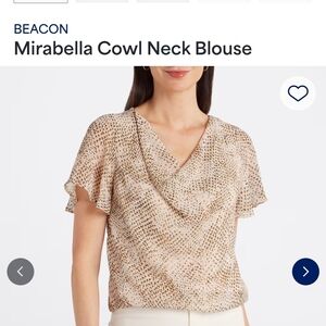 Beacon Cowl Neck Blouse - Tan